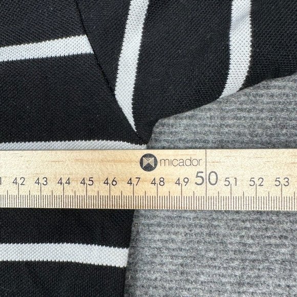 Abercrombie & Fitch Shirt Mens Medium Black White Striped Casual Polo Designer - Picture 13 of 14